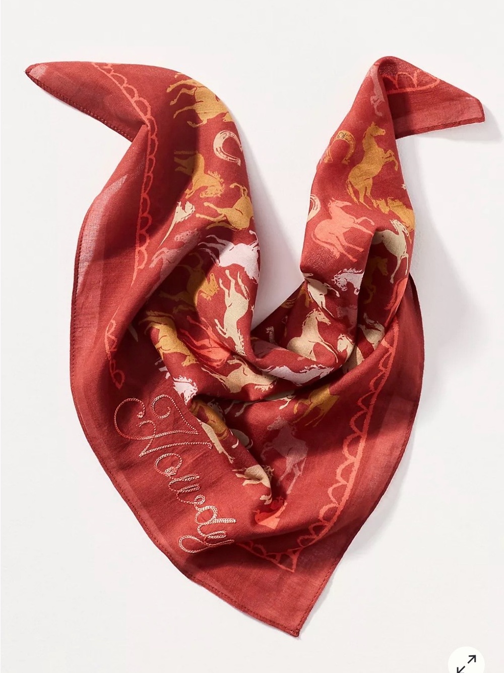 NWT Anthropologie Maeve Printed “Howdy” Bandana Scarf 🐴